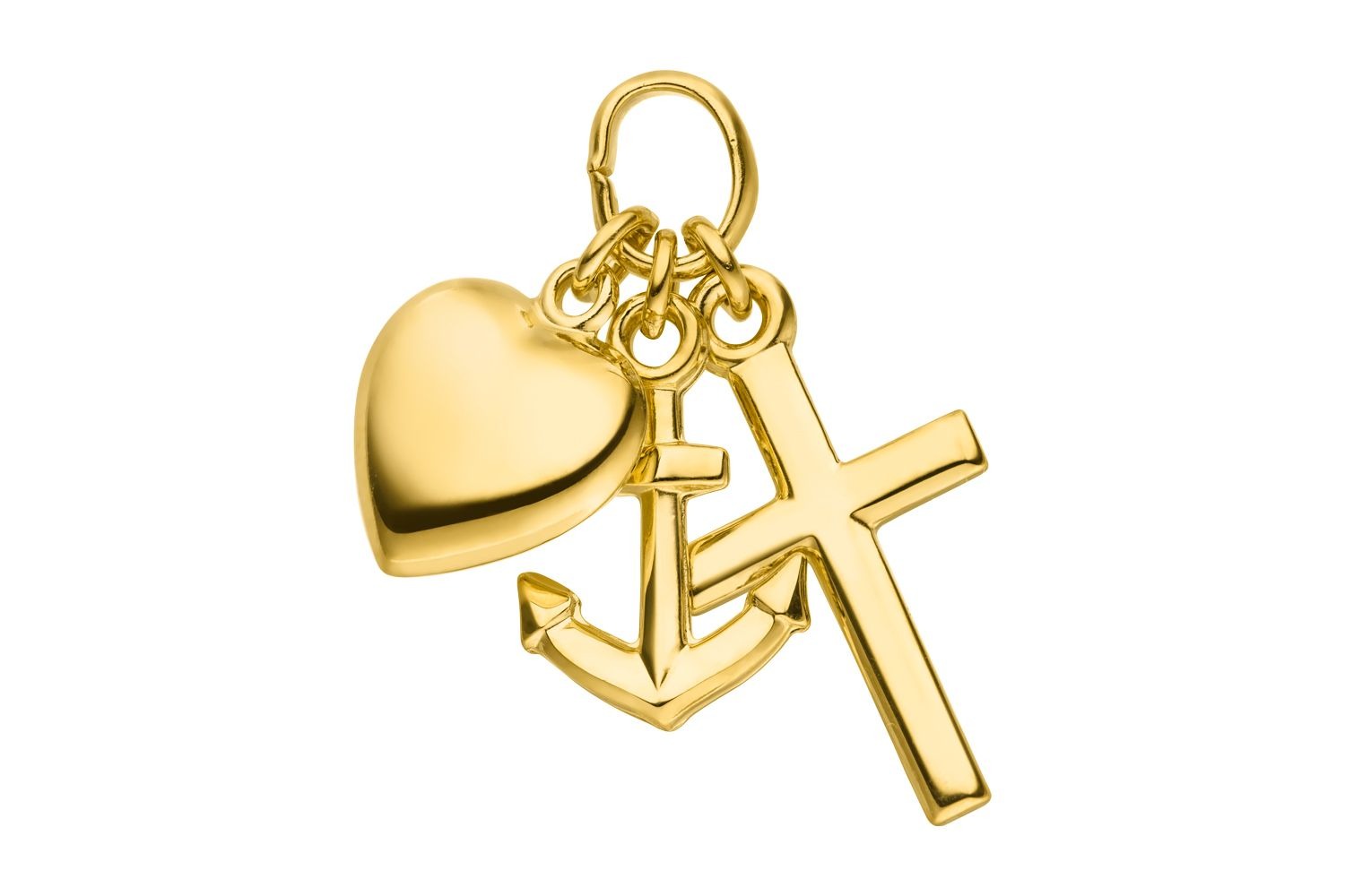 Glücksanhänger Glaube · Liebe · Hoffnung Gelbgold