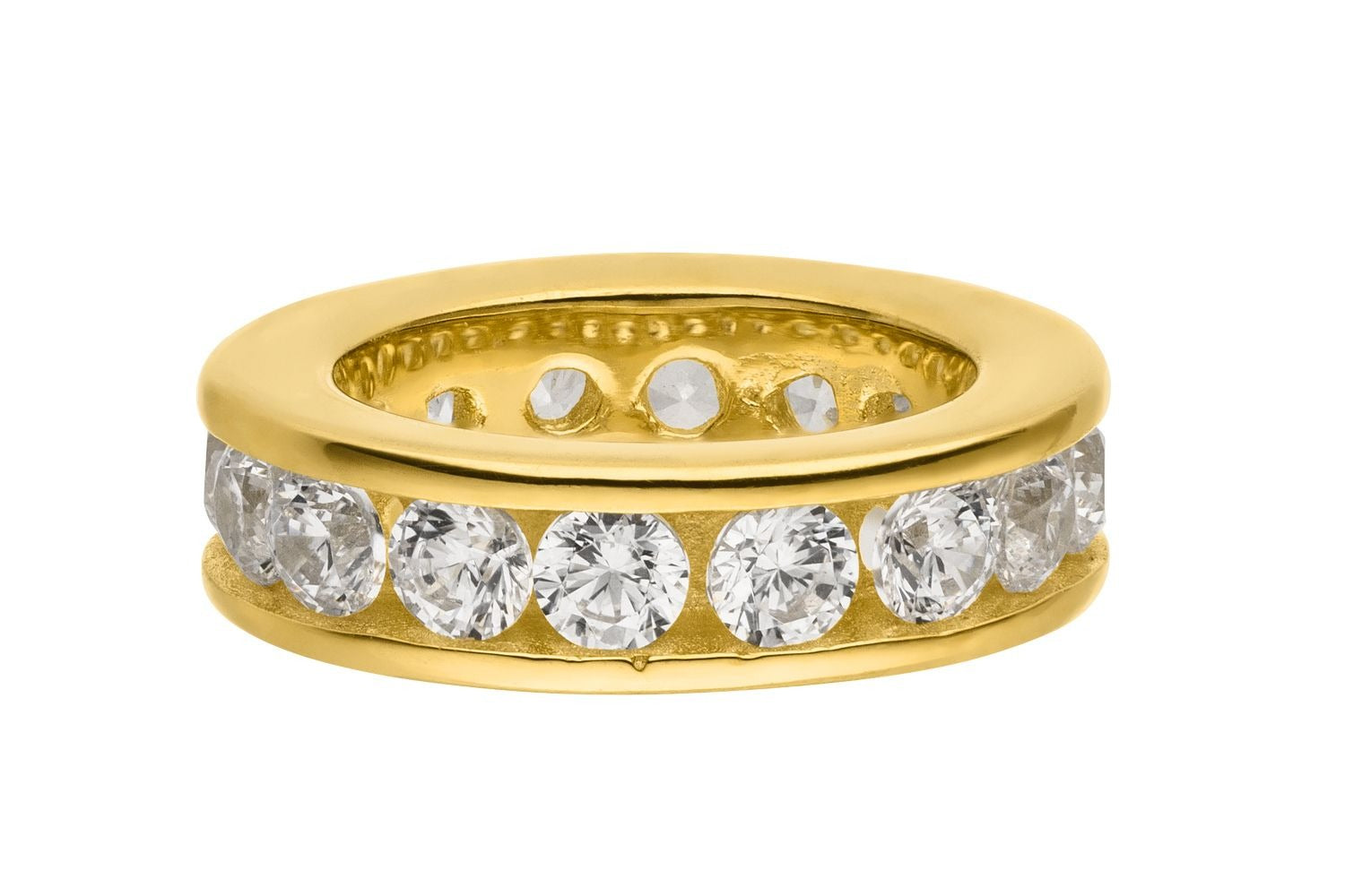 Taufring Zirkonia Gelbgold