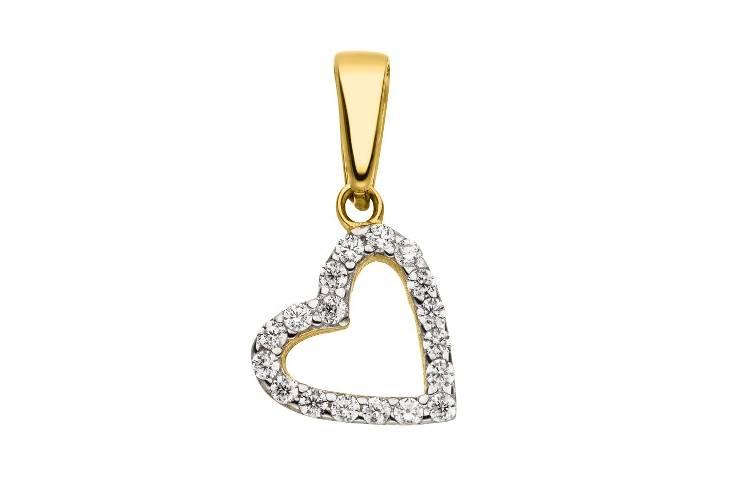 Herz Zirkonia Gelbgold