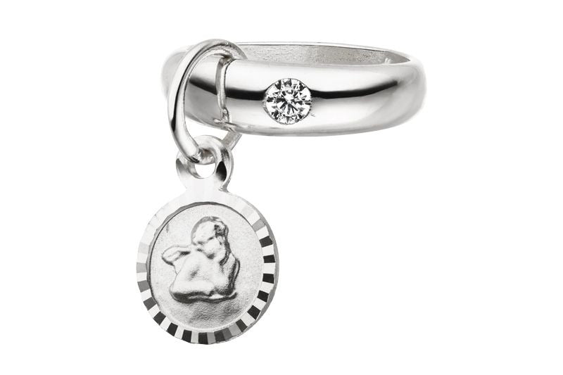 Taufring Zirkonia Silber