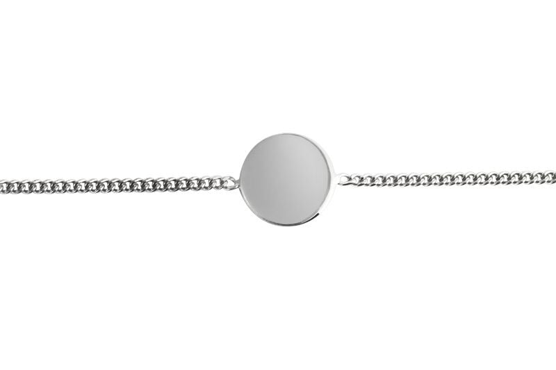 Armband runde Gravurplatte Silber