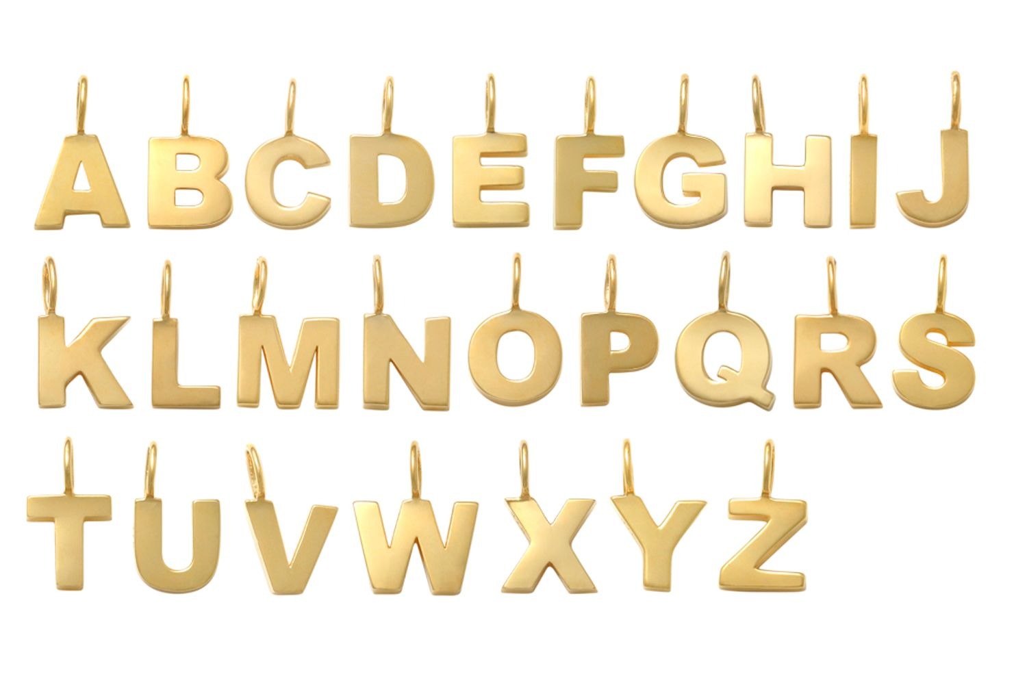 Buchstabenanhänger Gelbgold